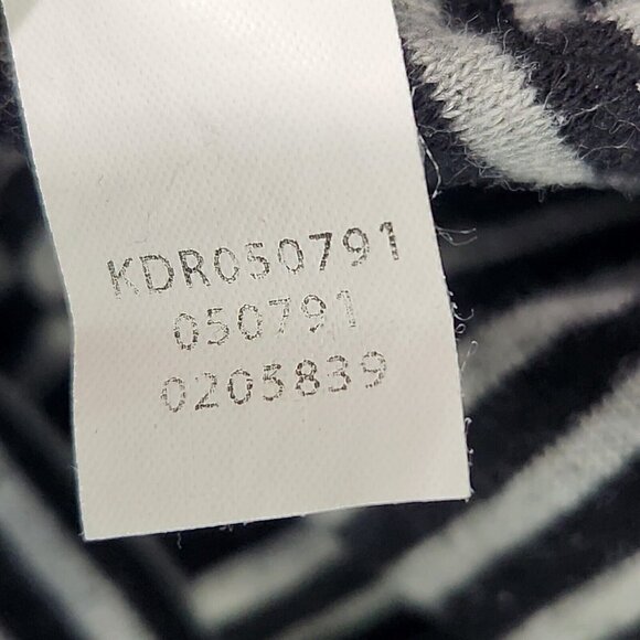 J. Jill A-Line Shift Dress Small Black White Stripe Crew Neck Long Sleeve Jersey - Picture 9 of 9